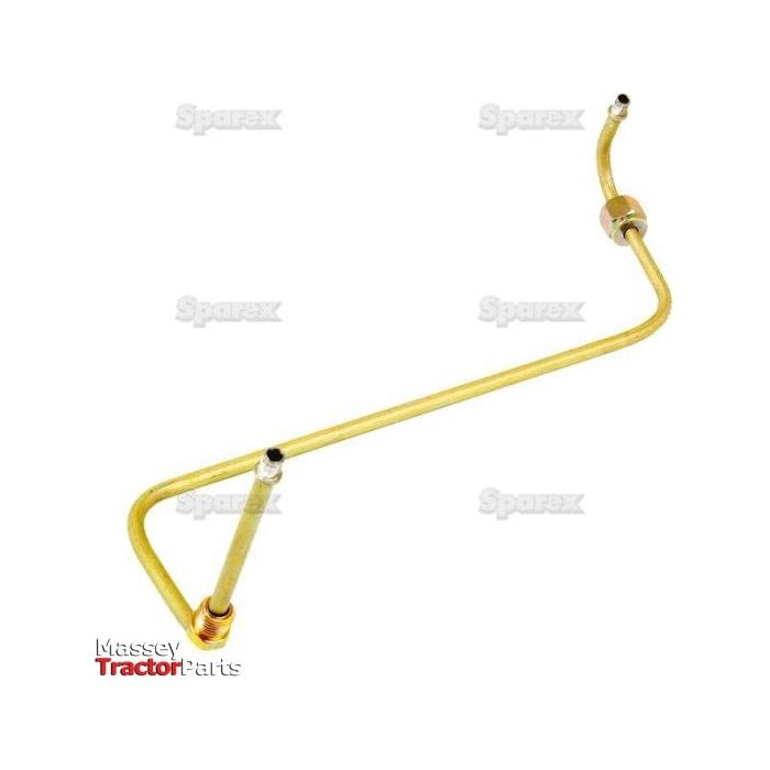 A Sparex branded Fuel Pipe, part number S.42205, for Massey Ferguson Tractors, featuring a metallic L-shaped design with connectors at both ends, set against a white background.