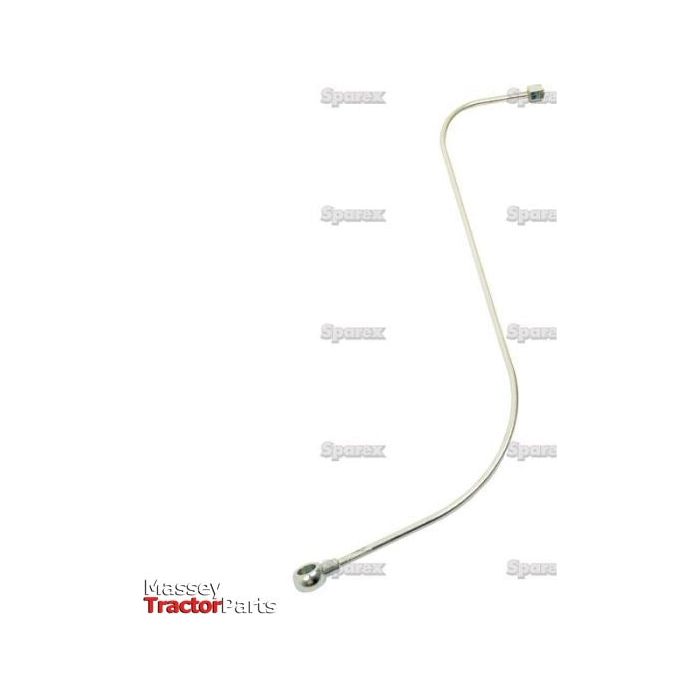 A metallic fuel pipe labeled "Fuel Pipe | Sparex Part No. S.43888" is displayed against a white background with "Sparex" watermarks, ideal for Massey Ferguson models.