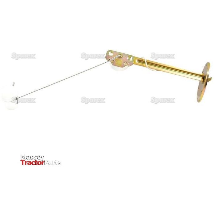 A brass-colored Fuel Sender Unit (Sparex Part No. S.43540) with a long arm and white plastic float, designed for precise fuel level measurement. Text on image: "Massey Tractor Parts" and "Sparx". Perfect for Massey Ferguson tractors.