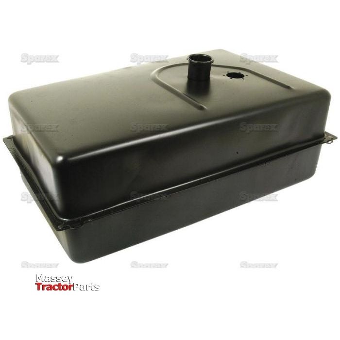 Rectangular black metal fuel tank with a protruding nozzle and several raised sections, labeled "Sparex Fuel Tank | Sparex Part No.S.43325.
