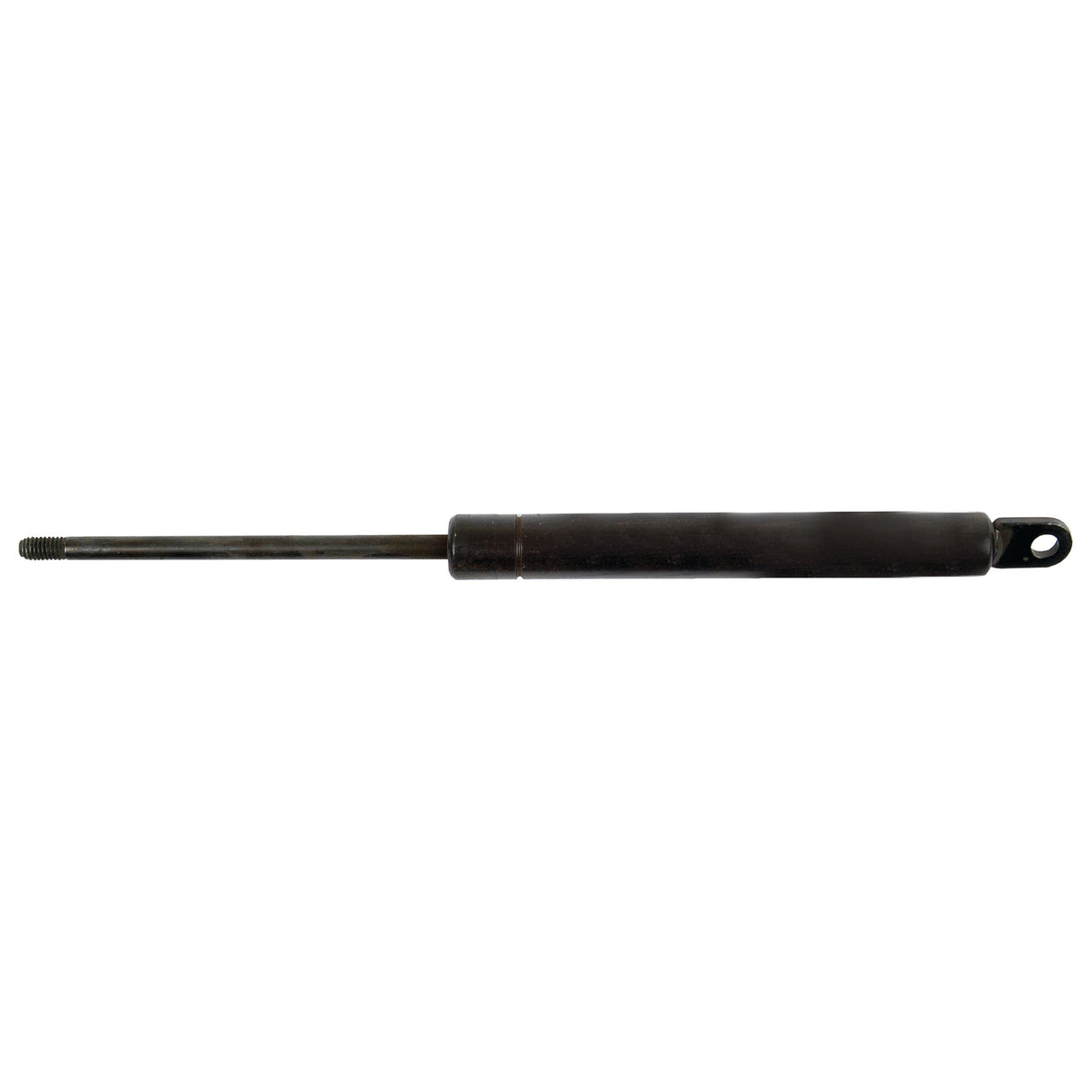 A Sparex Gas Strut (S.19795), measuring 230mm in total length, features a threaded rod on one end and a circular mounting hole on the other, isolated on a white background.