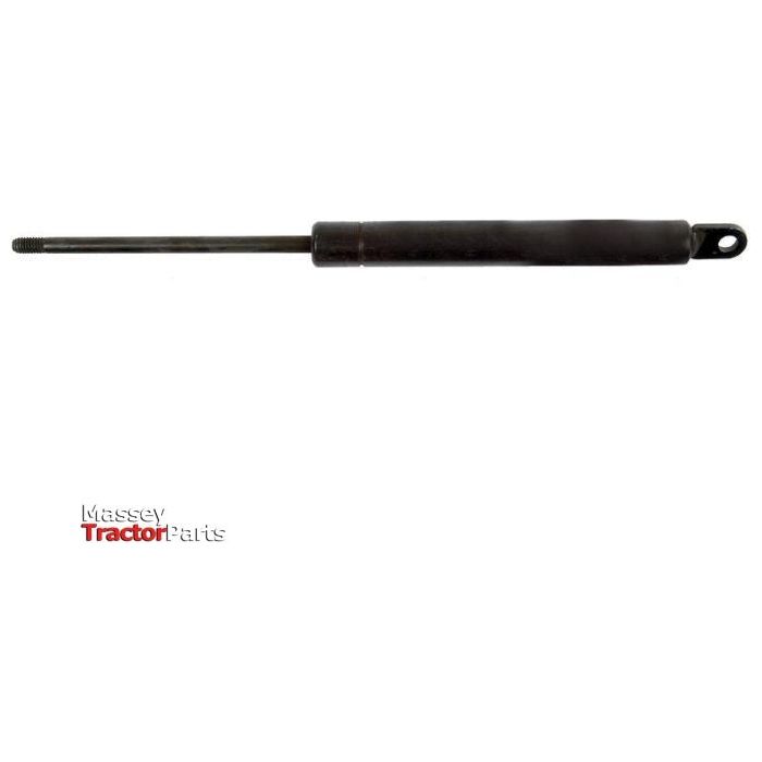 Image of a Sparex Gas Strut (Total length: 230mm, S.19795) with a cylindrical body and an extended rod, featuring the Massey Tractor Parts logo in the bottom left corner. This Sparex Cylinder is also compatible with Ford/New Holland models.