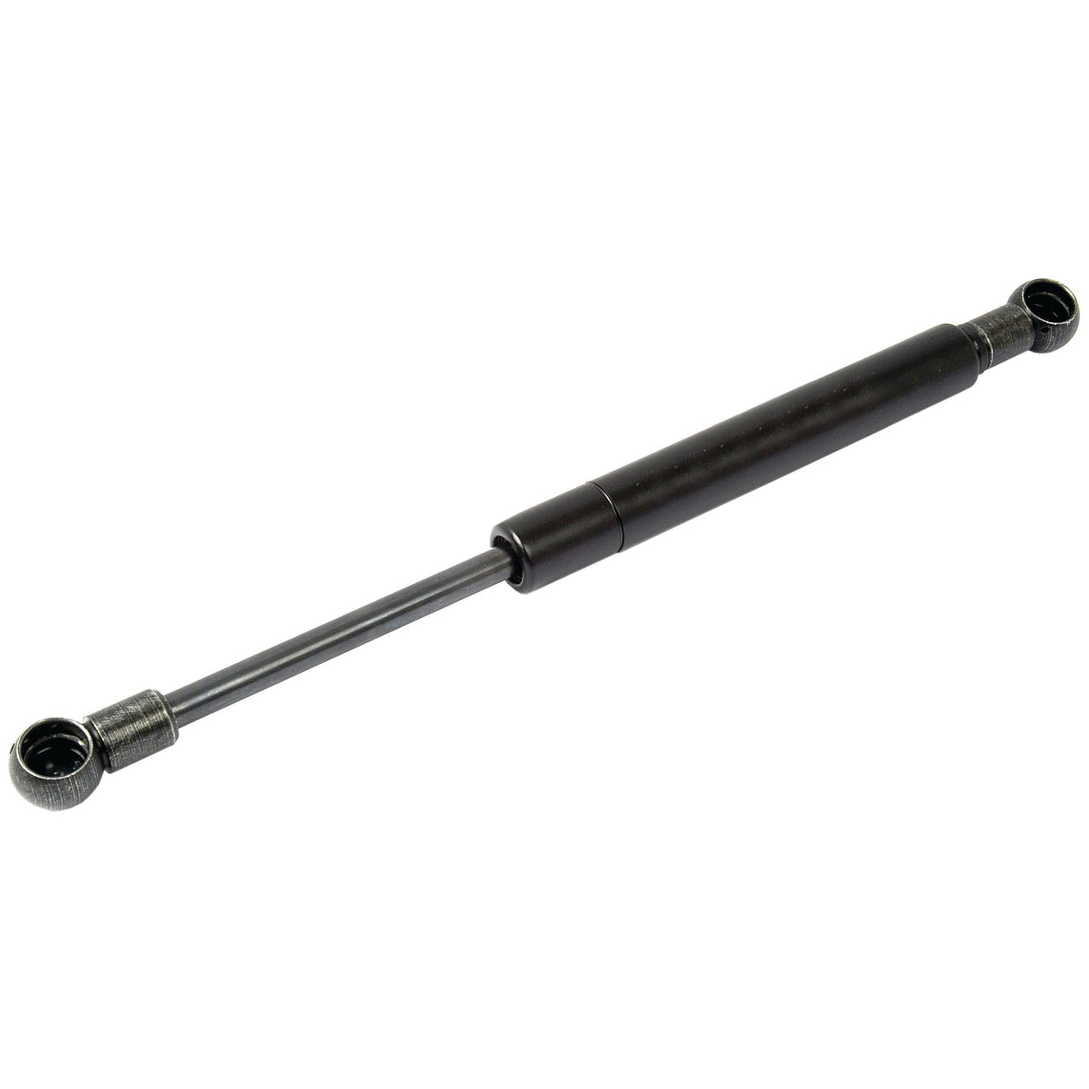 A Sparex Gas Strut, Total Length: 275mm - S.19418, featuring a metal gas spring cylinder with a Ram Stroke and two mounting brackets at each end.