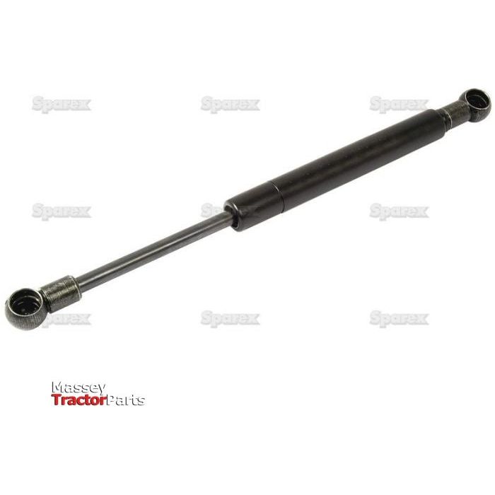 A gas strut, measuring 275mm in total length, featuring spherical rod ends and a ball socket, is designed for machinery such as tractors. The Sparex brand logo is visibly placed at the bottom left corner. The product code is S.19418.