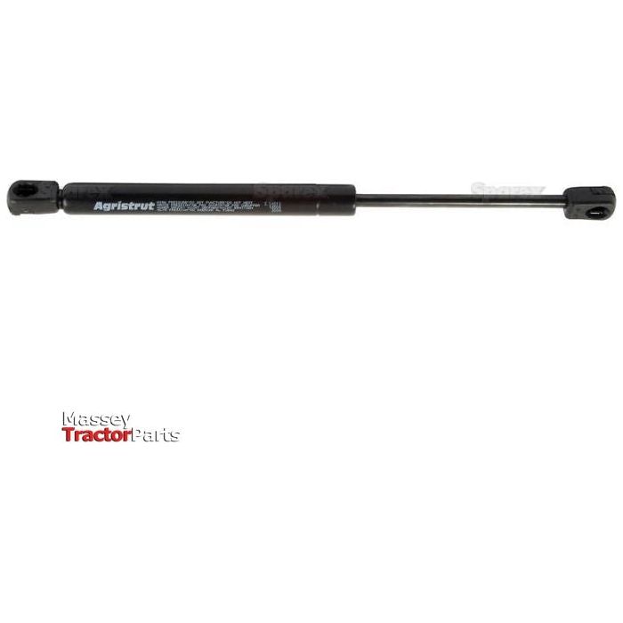 The image showcases a gas strut labeled "Agristrut," specifically designed for machinery, with a black finished rod and end connectors. The Sparex Cylinder is prominently displayed against a white background, and the text "Massey Tractor Parts" appears in the bottom left corner. This particular model is 325mm in length and designated as S.54513.