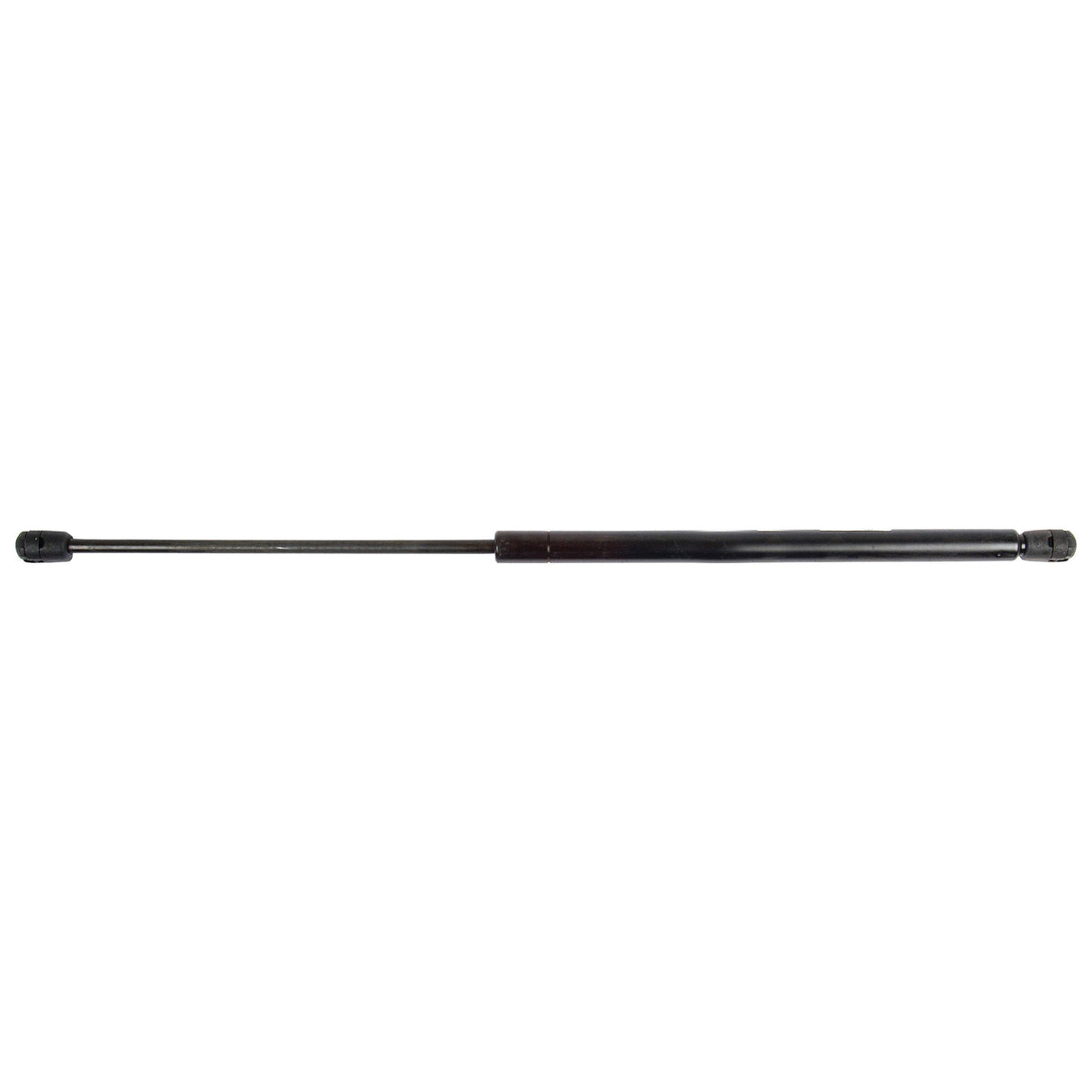 The Sparex Gas Strut, S.19799, is a black gas strut with metal joints on both ends, featuring a total length of 550mm and a Ram Stroke of 230mm. It is designed for providing support and controlled movement in various mechanical applications.