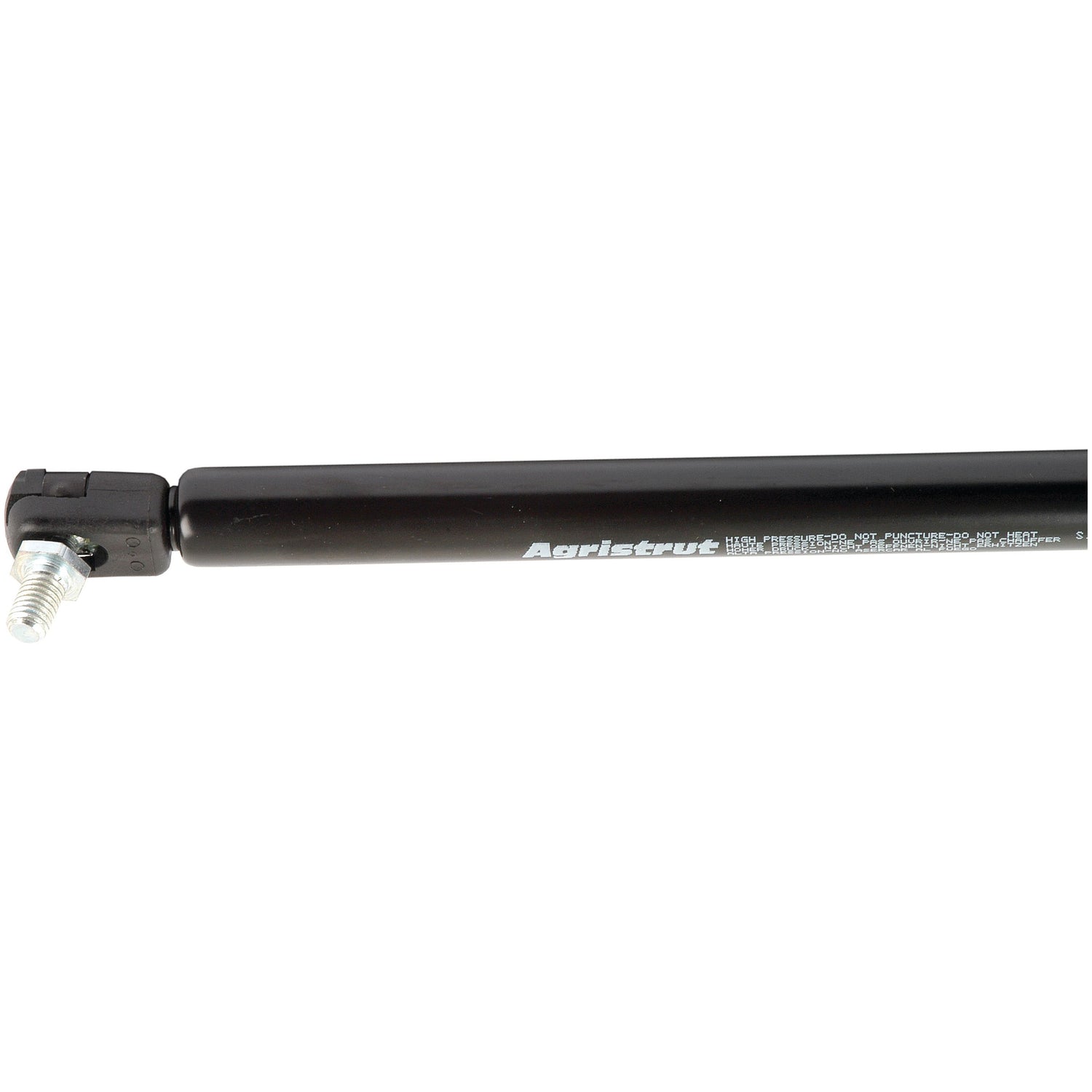 A black Sparex Gas Strut (S.54543), with a total length of 587mm and a threaded metal end fitting, designed for adjustable and controlled mechanical support under varying pressure.