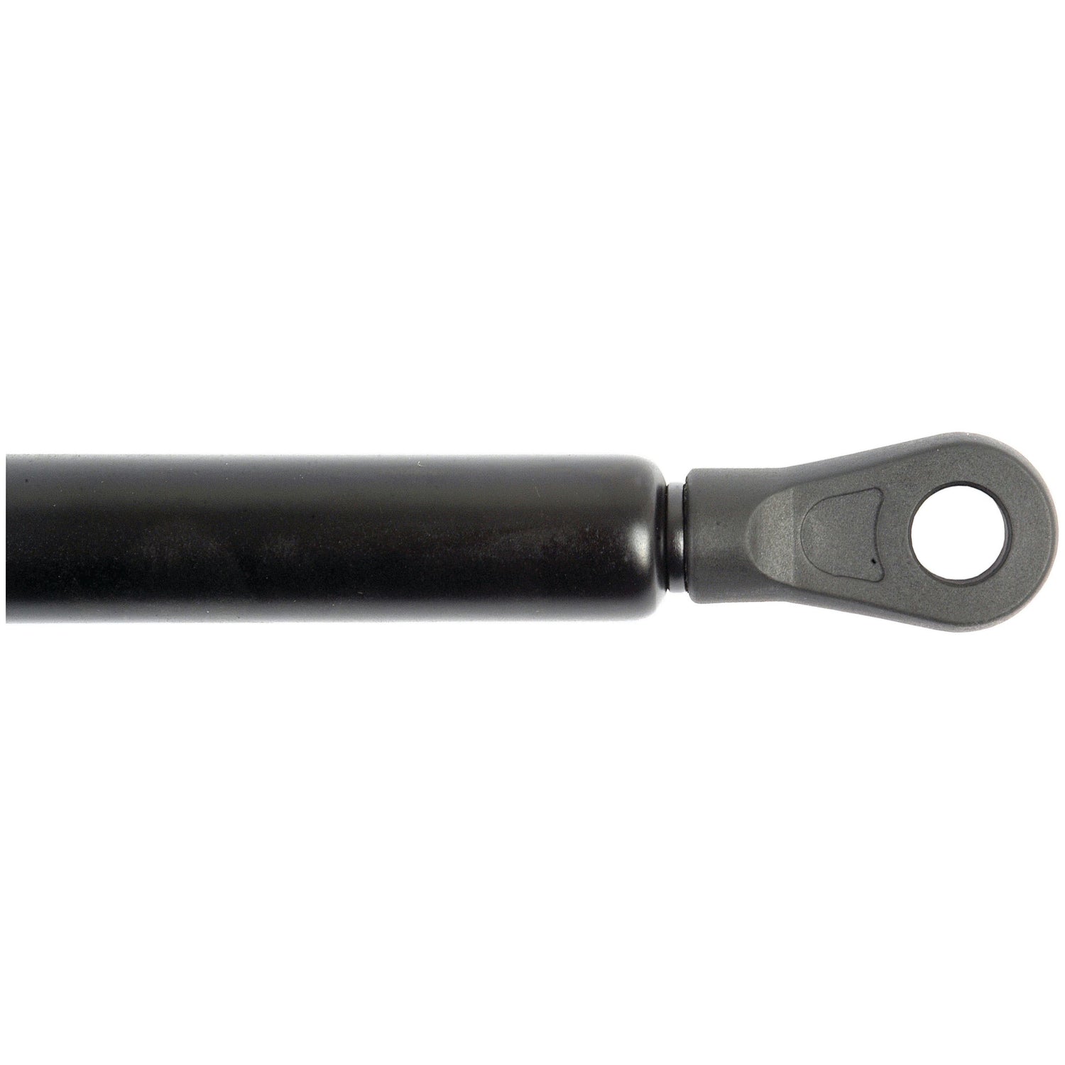 The Sparex Gas Strut (S.19798) with a total length of 740mm and a black cylindrical body features a connector end with a circular hole for mounting, and a 320mm ram stroke, making it perfect for John Deere machinery.