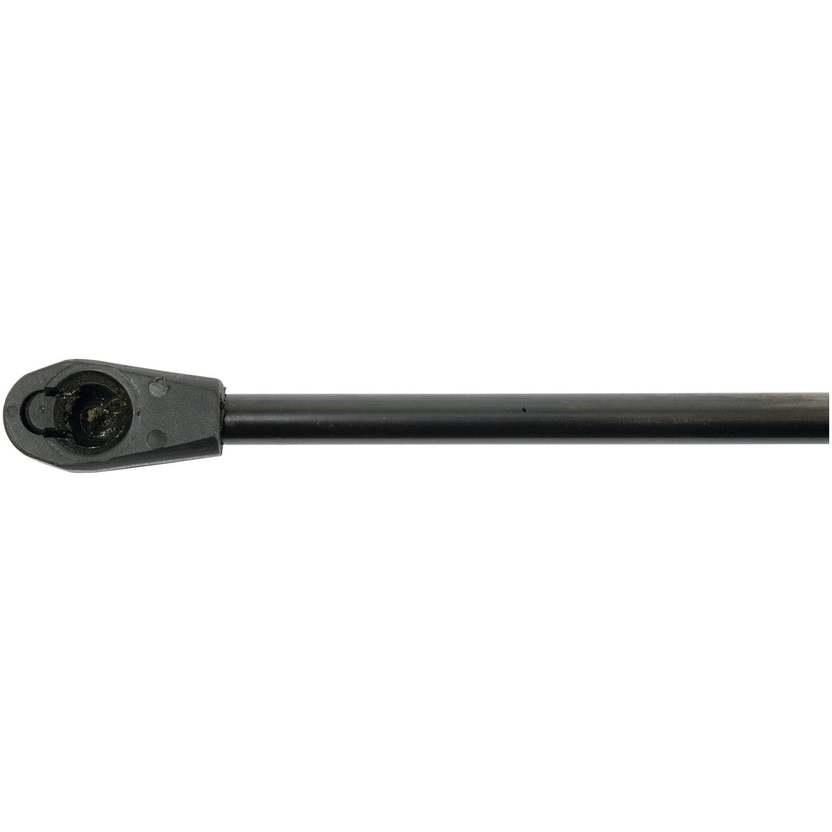 A black rod with a functional component at its end, possibly part of a tool or machine mechanism, reminiscent of the Sparex Gas Strut S.19798, which measures 740mm in total length.