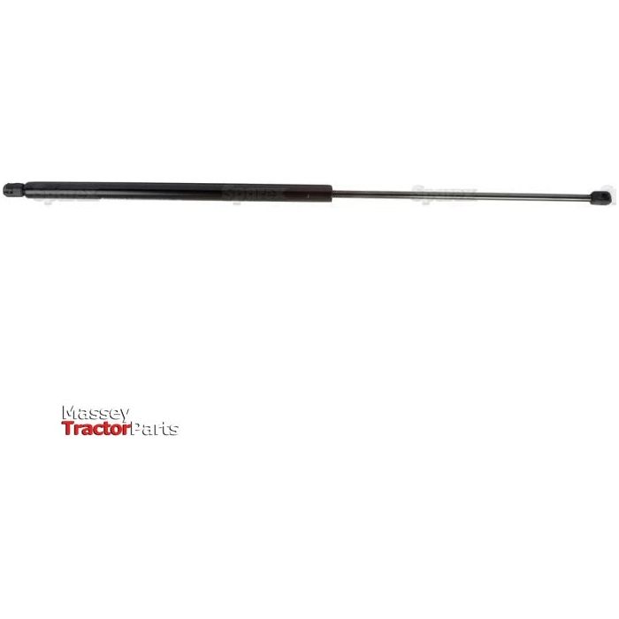 A pneumatic gas spring for a Massey tractor, featuring a black Sparex cylinder and a silver rod, labeled with "Massey Tractor Parts," designed with a total length of 795mm to handle a pressure of 900N – Product Name: Gas Strut, S.54540 by Sparex.