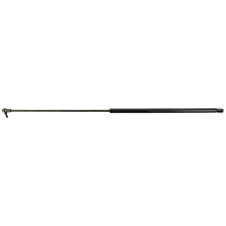 A Sparex Gas Strut, model S.19410, with a total length of 810mm, featuring a black metal rod and a small mounting bracket on one end, is designed to provide support and controlled motion in various applications similar to those found in John Deere machinery.