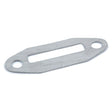 Gasket By-Pass Outlet | Sparex Part No.S.42967, a rectangular piece of metal featuring a cutout and two circular holes on either end, is compatible with Massey Ferguson tractors.