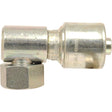 A Sparex Gates BSP 60° Hose Insert 1/2'' x 1/2'' Female with a 90° Compact Swivel - S.116161 featuring a hexagonal nut on one end and a cylindrical connector on the other, offering enhanced versatility.