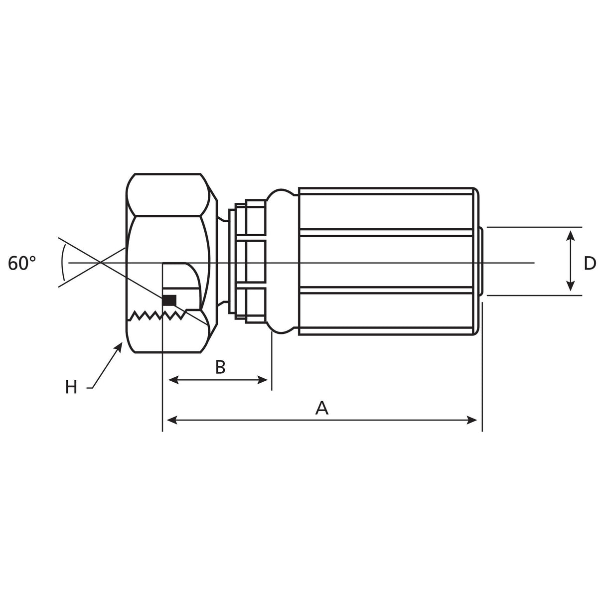 Gates BSP 60° Hose Insert 1/2'' x 5/8'' x 14 TPI; Female Straight Swivel - S.116125 - Farming Parts