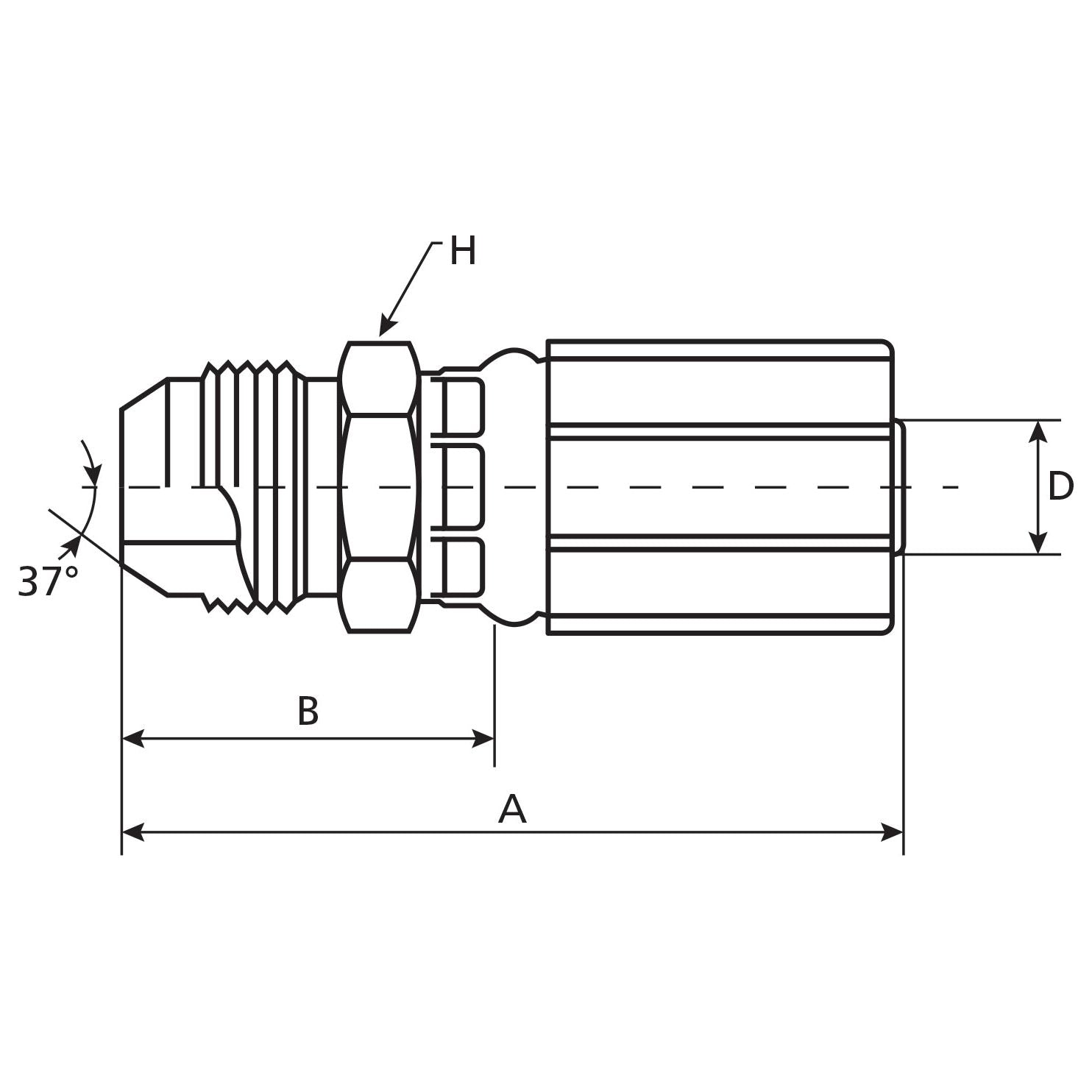 Gates JIC 37° Hose Insert 3/8'' x 3/4'''' Male Straight - S.116172 - Farming Parts