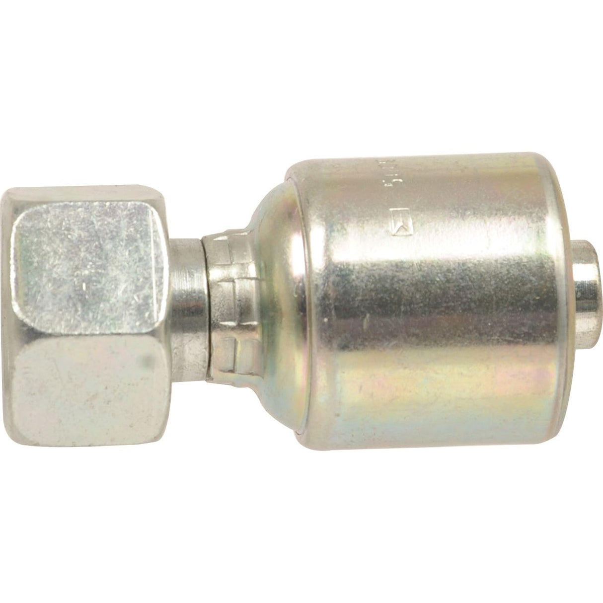 The Gates Metric 24° Hose Insert 1/2'' x M26 x 1.50 Female Straight - S.116291 from Sparex is a metal hydraulic swivel fitting featuring a hexagonal nut on one end and a cylindrical body on the other, typically used in plumbing or mechanical applications as part of the MegaCrimp Series.