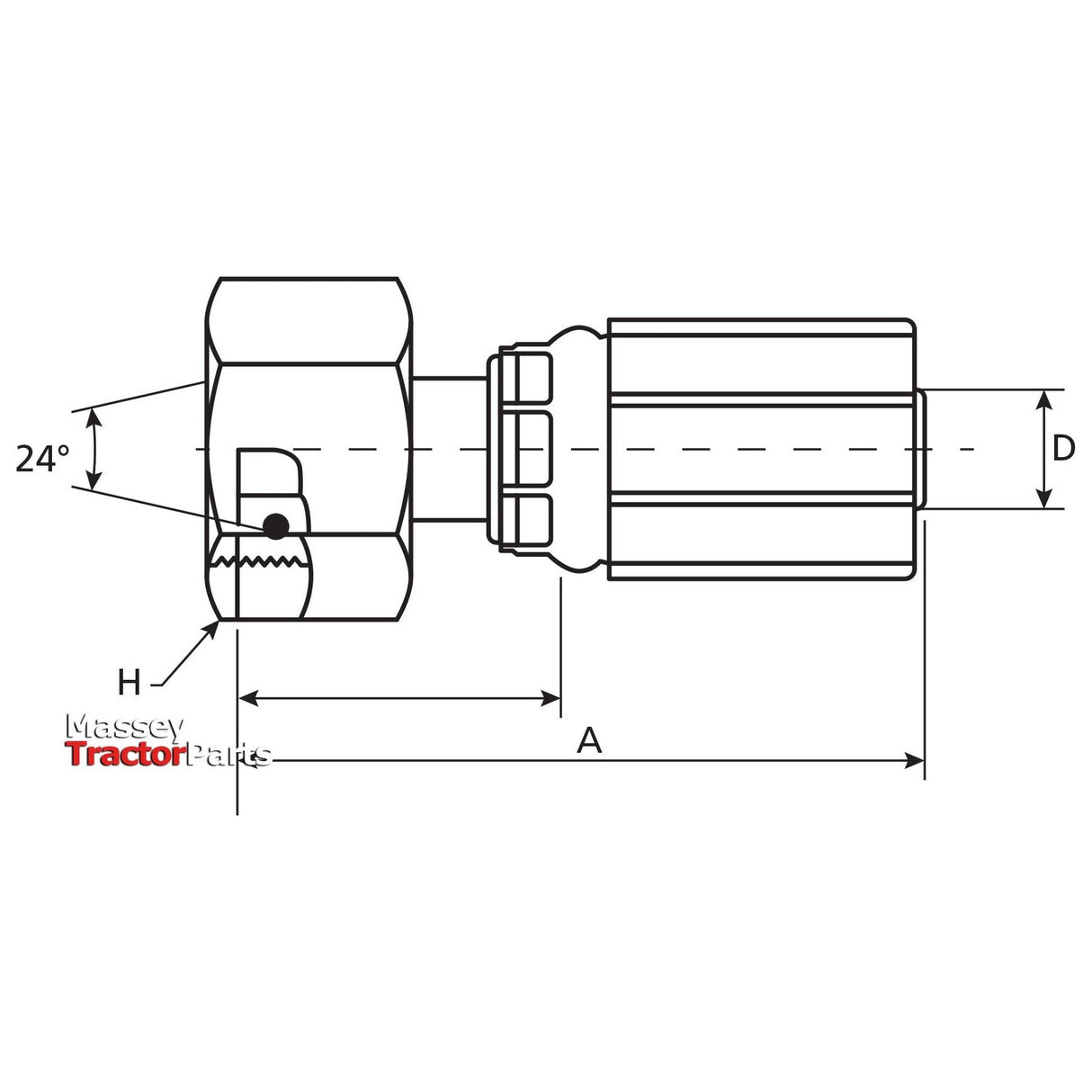 Gates Metric 24° Hose Insert 3/8'' x M18 x 1.50 Female Straight - S.116302 - Farming Parts