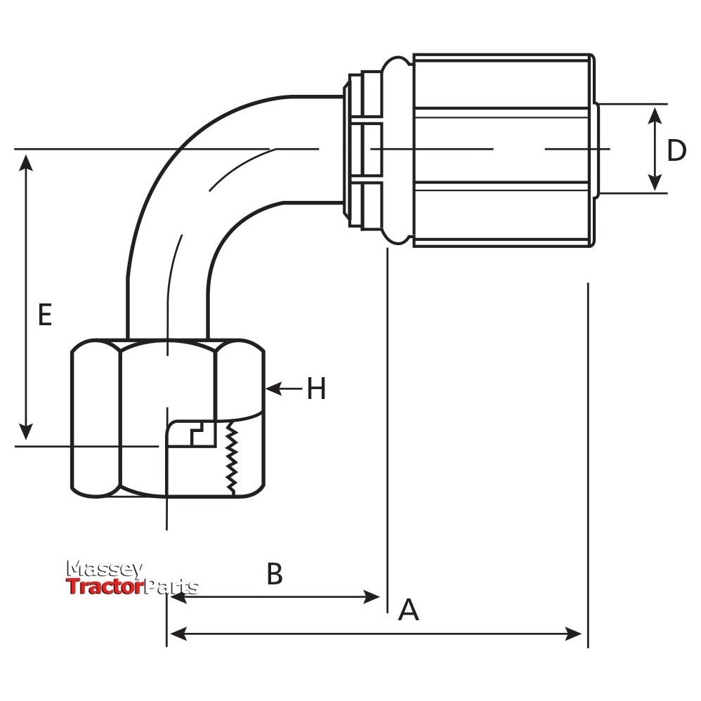 Gates ORFS Hose Insert 1/2'' x 1 3/16'''' Female 90° Swept Swivel - S.116421 - Farming Parts