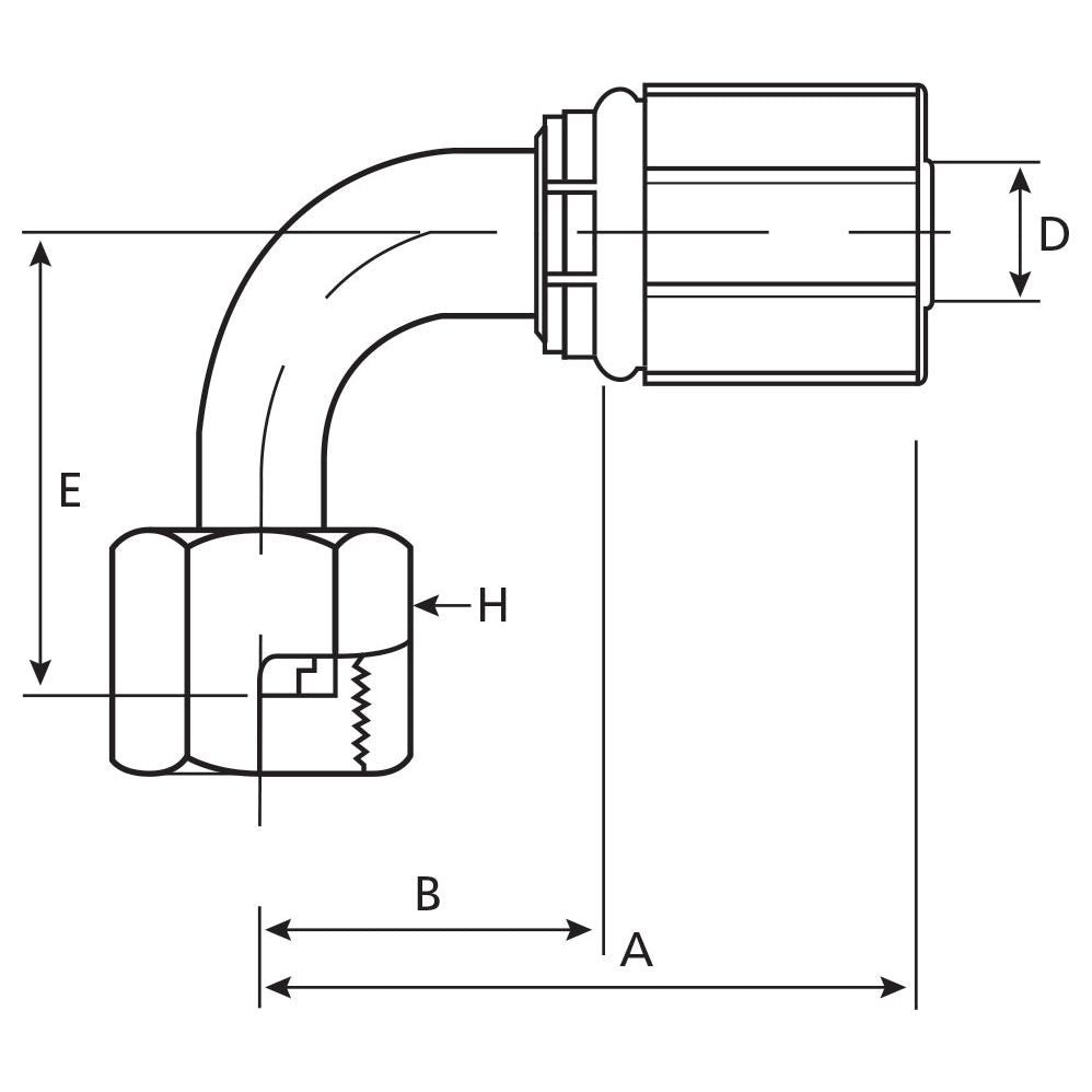 Gates ORFS Hose Insert 3/8'' x 11/16'''' Female 90° Swept Swivel - S.116419 - Farming Parts