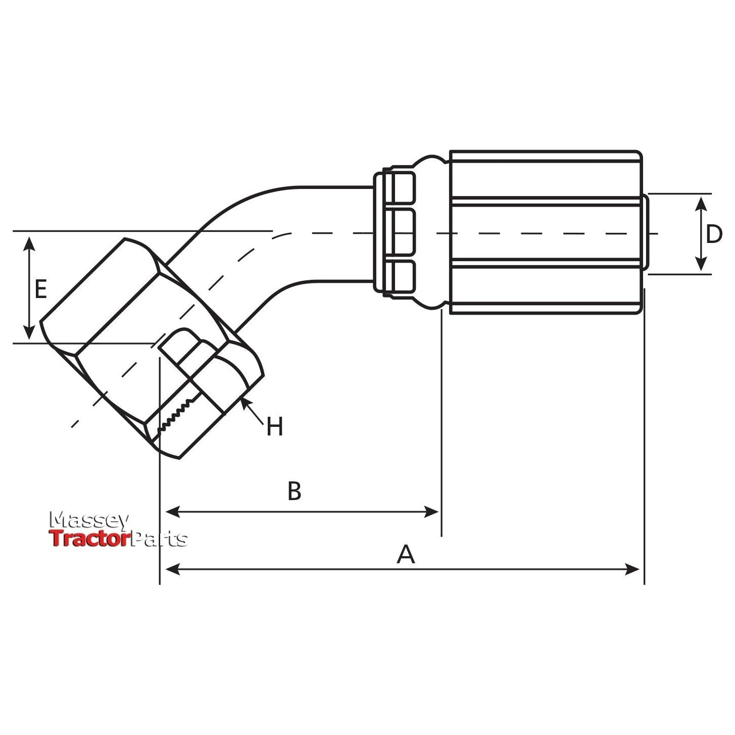 Gates ORFS Hose Insert 3/8'' x 1 3/16'''' Female 135° Swept Swivel - S.116398 - Farming Parts