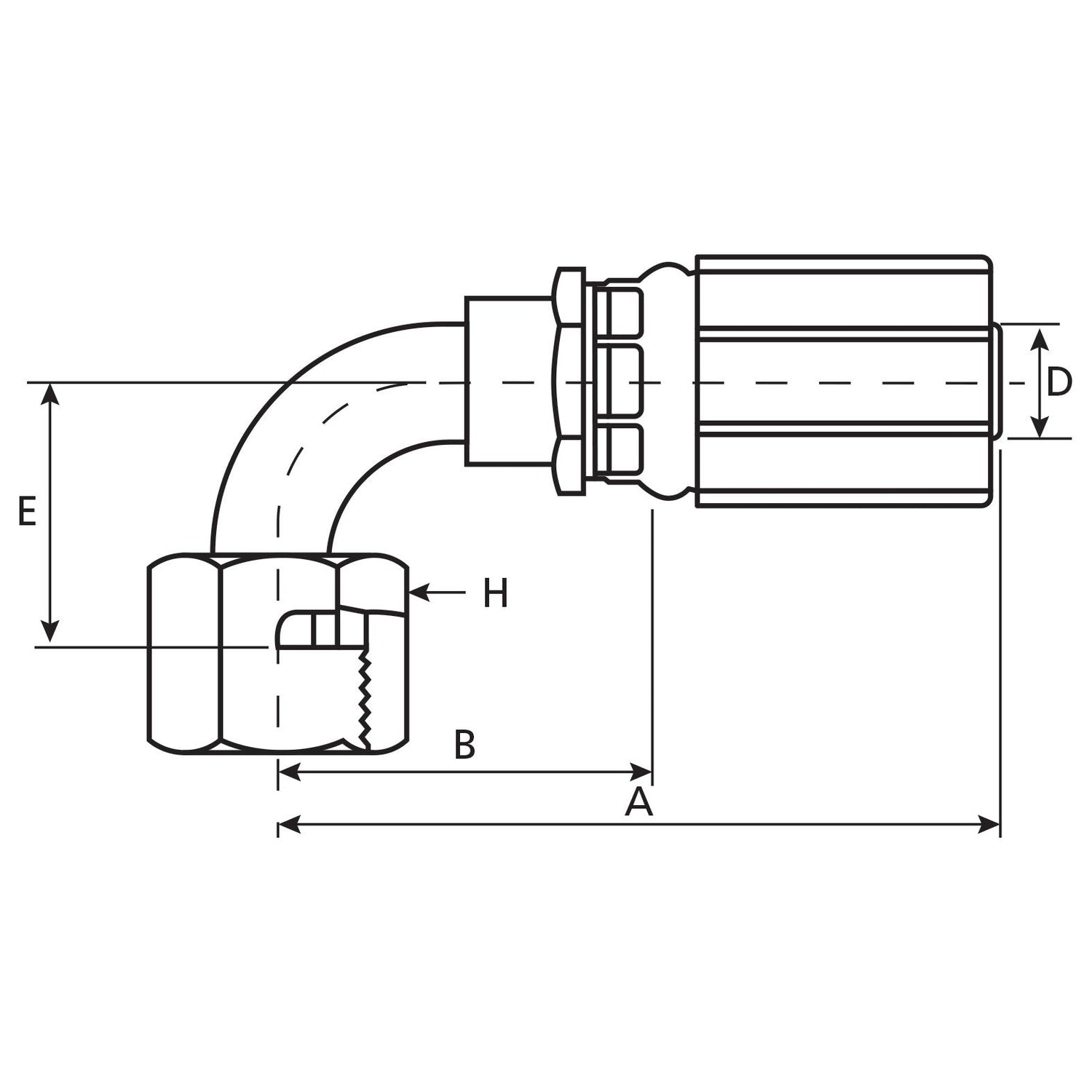 Gates ORFS Hose Insert 3/8'' x 1 3/16'''' Female 90° Swept Swivel - S.116409 - Farming Parts