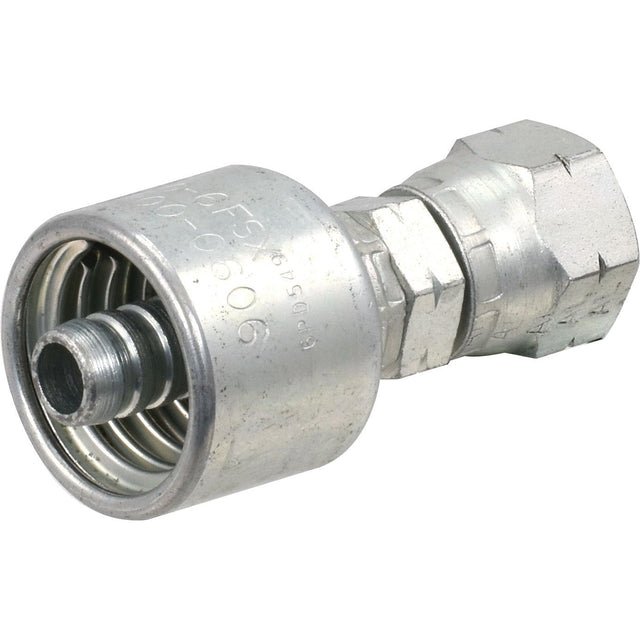 A Gates SAE 45° 3/8'' x 5/8'' straight swivel metal hydraulic hose fitting with a hexagonal nut and male thread connection from Sparex (S.116450).