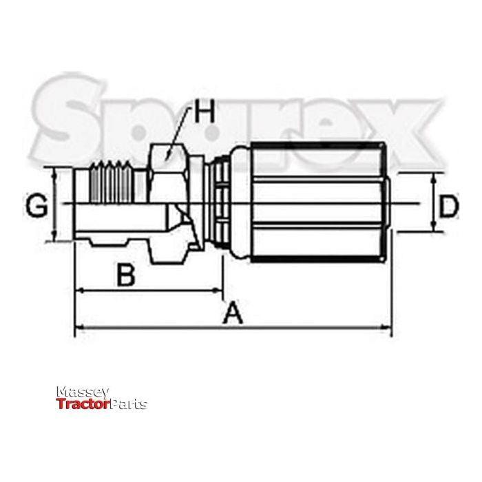 Gates Metric  Hose Insert 3/8'' x M18 x 1.50  Male Straight Swivel - S.139458 - Farming Parts