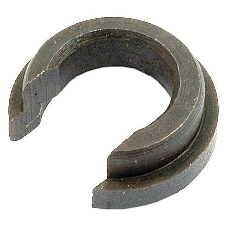 A metallic semi-circular object with a notched opening, resembling a split ring or washer—similar to what you might find as an attachment in older tractor models like the Massey Ferguson 135, is identified as the Gear Lever Cup by Sparex, Part No. S.41973.