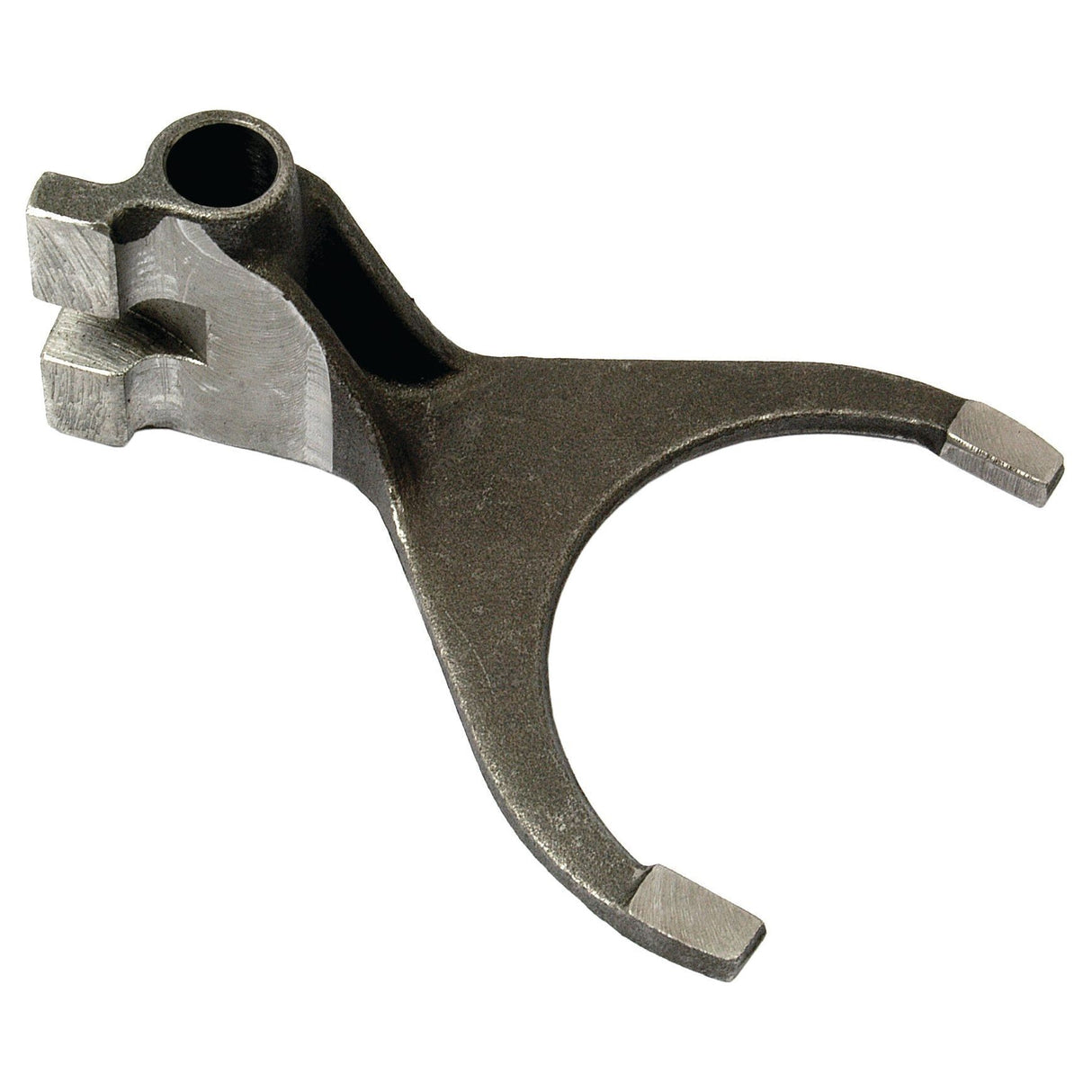 A Selector Fork (Sparex Part No.S.40824) from Sparex, featuring a curved end and a cylindrical attachment point, compatible with Massey Ferguson machinery.