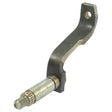 Gear Selector Shaft with a curved arm, bolt, and threaded end, compatible with Case IH machinery (Sparex Part No. S.57323).
