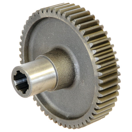 Close-up of a Sparex Gear With Shaft To Fit as 4020507013 (Sparex Part No. S.72261) featuring a cylindrical shaft and interlocking teeth.