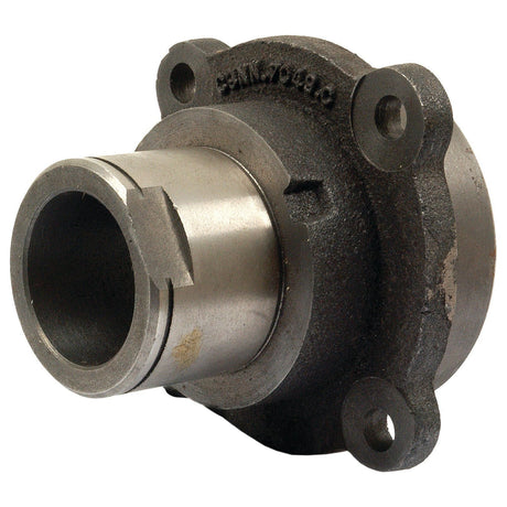 The Sparex Gearbox Input Housing (Part No. S.66404) is a metal mechanical part with a cylindrical shaft and a flange featuring four mounting holes, commonly used in Ford and New Holland gearbox input housings.