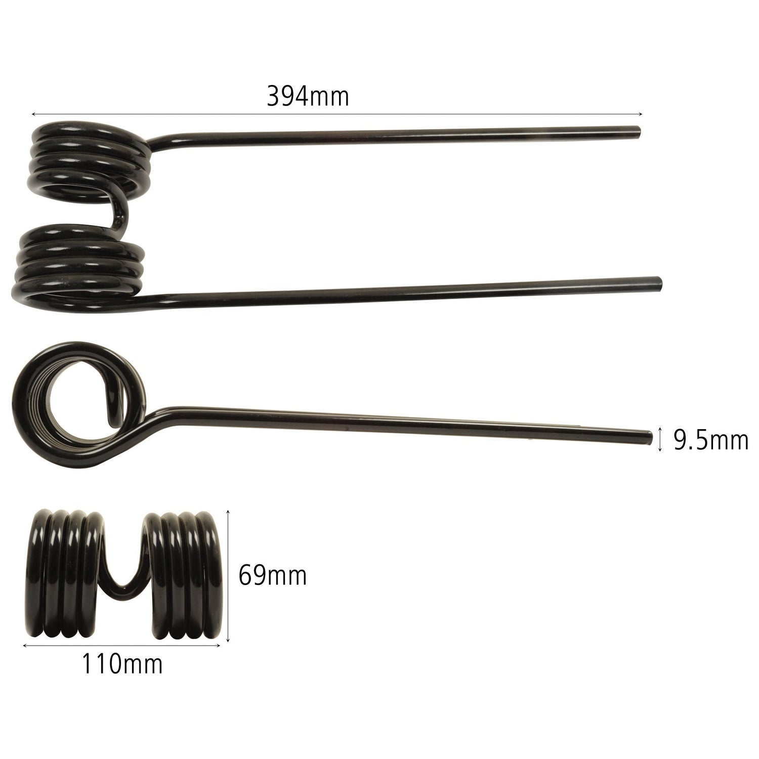 Tedder haytine - RH & LH -  Length:394mm, Width:110mm,⌀9.5mm - Replacement for Kuhn
 - S.78111 - Massey Tractor Parts