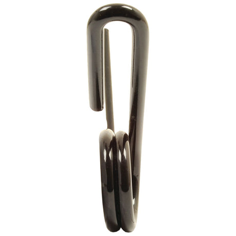 Close-up of a black, metal Grass & Weeder Tine with a simple, looped design, showcasing the craftsmanship reminiscent of Sparex quality.