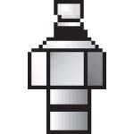 A pixelated image of a chess piece, resembling a rook, in black and white, reminiscent of a Sparex Grease Nipple (Part No. S.825).