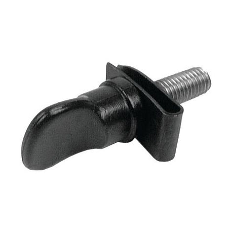The Sparex Grille Screw & Clip (Sparex Part No. S.60436) is a black plastic knob with a threaded metal screw on one end, ideal for securing parts such as grill retaining clips in Ford / New Holland equipment.