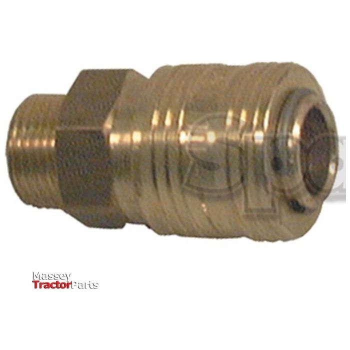 A Hose Coupling 1/2'' (Sparex Part No. S.31810) with threaded ends, set against a plain background. The Sparex logo is visible in the lower left corner along with marking associated with Massey Tractor Parts.