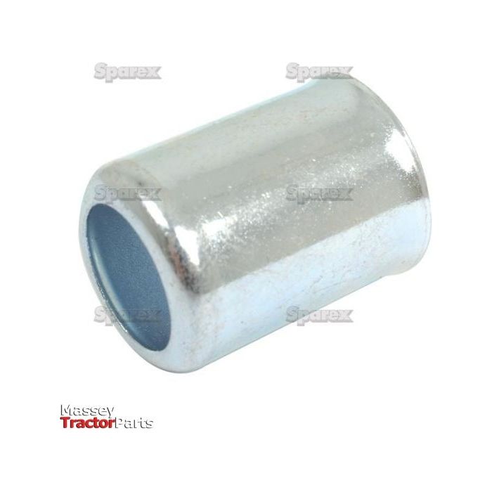 A cylindrical metal spacer with a smooth, silver finish, labeled "Ferrule 22.0 x 16.9mm DN12 - S.55168" from the brand "Sparex." The background is plain white with the text "Massey Tractor Parts" faintly visible at the bottom left. This component resembles ferrules commonly used in oil/fuel resistant hoses.