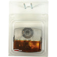 The Sparex Front Combination Light (Halogen), 12/24V, LH, Straight - S.29827 is a packaged Massey tractor part featuring a rectangular light assembly with clear and amber sections, built with durable housing material and equipped with a halogen light source.