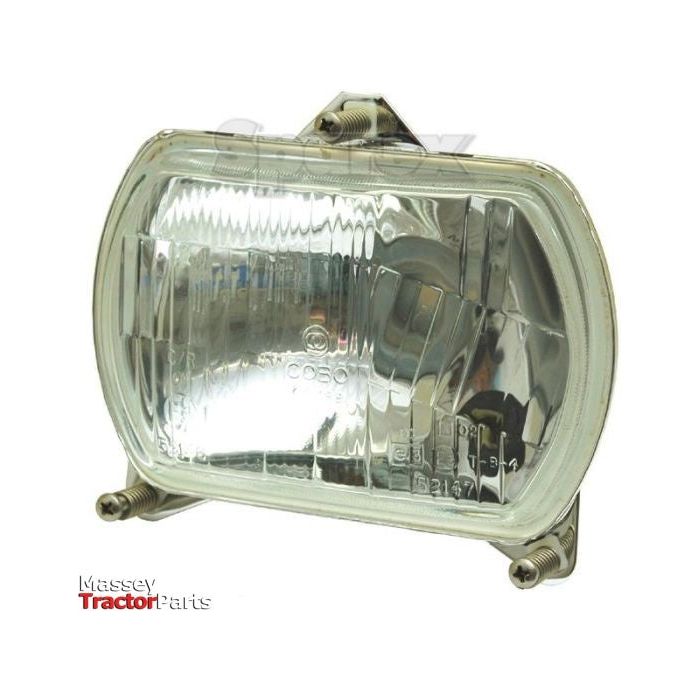 Rectangular halogen headlight for tractors with a clear lens and metal mounting brackets, branded "Sparex" and labeled "Head Light, (Halogen), RH & LH, LH Dip, 12V - S.56388" in the bottom left corner.