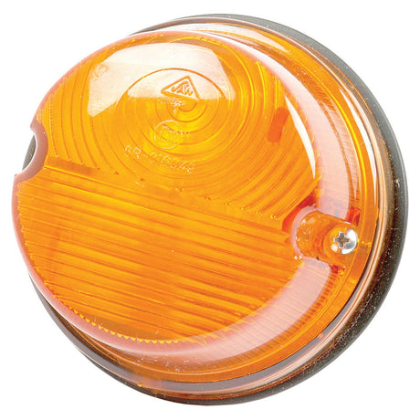 Close-up of the Sparex Indicator Light (Halogen) RH & LH, 12V - S.56032, showcasing a round, amber-colored turn signal with chrome trim and mounting screws, featuring an Amber Lens for enhanced visibility.