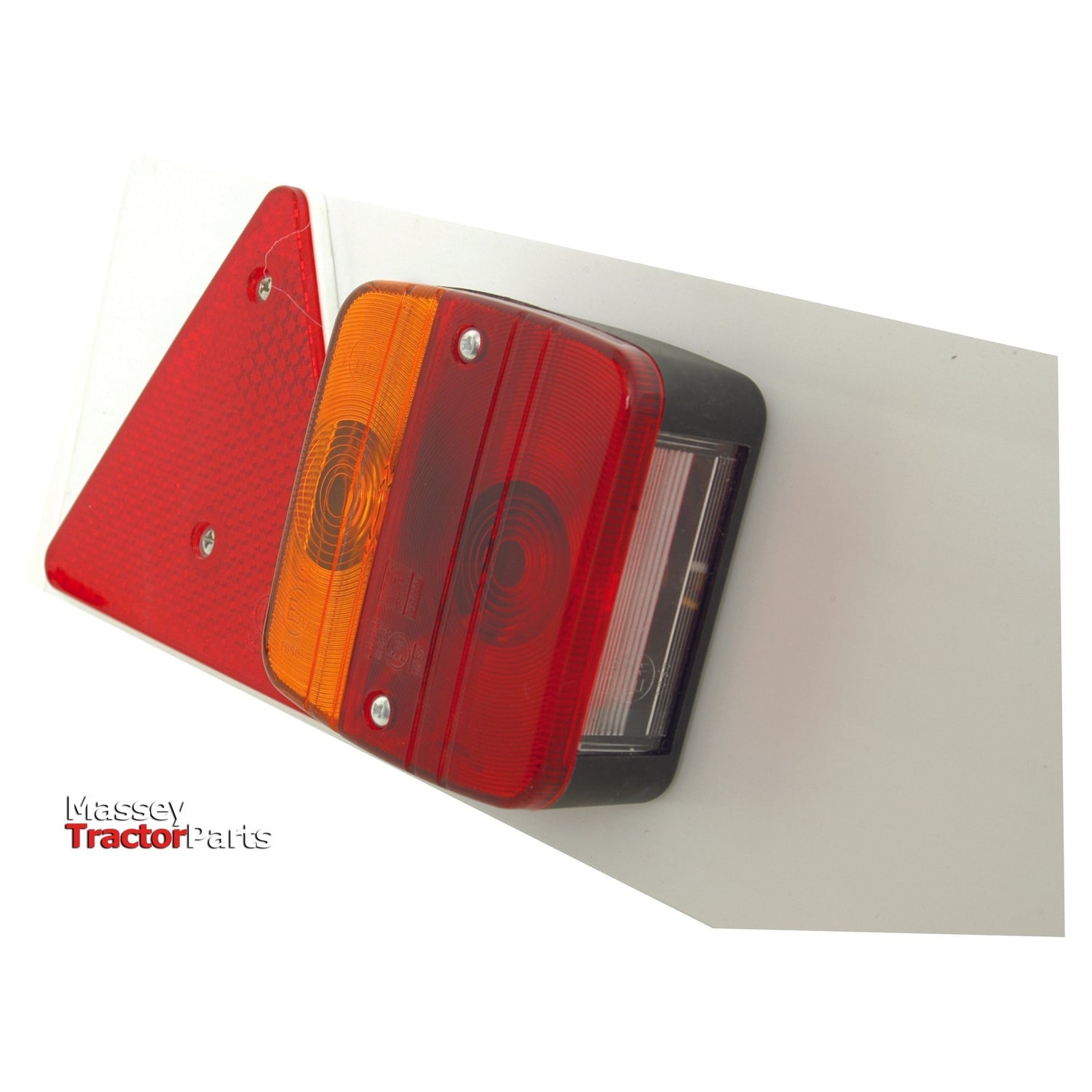 A halogen lighting board, 1.37 meters in length and featuring a cable length of 6.5 meters, with a red and amber tractor tail light assembly that includes a triangular red reflector mounted on a rectangular white plate. The branding text "Sparex" is visible at the bottom left corner, ensuring compatibility with Sparex components for easy integration.