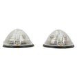 Two dome-shaped, transparent light covers with black bases, positioned side by side against a white background, each featuring a clear lens ideal for 12V halogen lights from Sparex's Marker Light - Front Facing series (RH & LH), model S.13192.