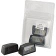 Two Sparex Halogen Number Plate Lights 12/24V (product code S.27106) are packaged in clear plastic with a white label displaying specifications. One rectangular E Approved black light is visible outside the packaging, while the other stays inside.