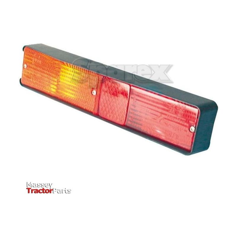 Rectangular red and amber Rear Combination Light (Halogen) with black frame, suitable for brake, tail, and indicator functions. The product, branded "Sparex," is designed for both right-hand (RH) and left-hand (LH) use at 12V power.