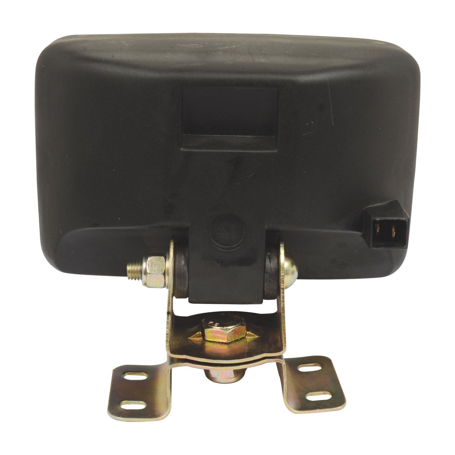 A rectangular black Halogen Work Light Rectangular RH & LH - 12V (55W) - S.51753 from Sparex, mounted on a metal bracket with screws.