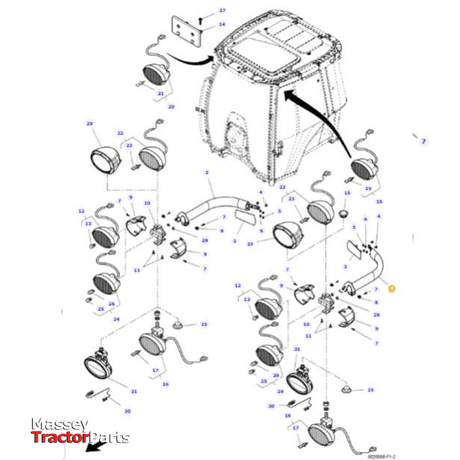 Massey Ferguson Hand Rail Bracket - 4382949M5 | OEM | Massey Ferguson parts | Brackets-Massey Ferguson-Cab Accessories,Cabin & Body Panels,Farming Parts,Tractor Parts