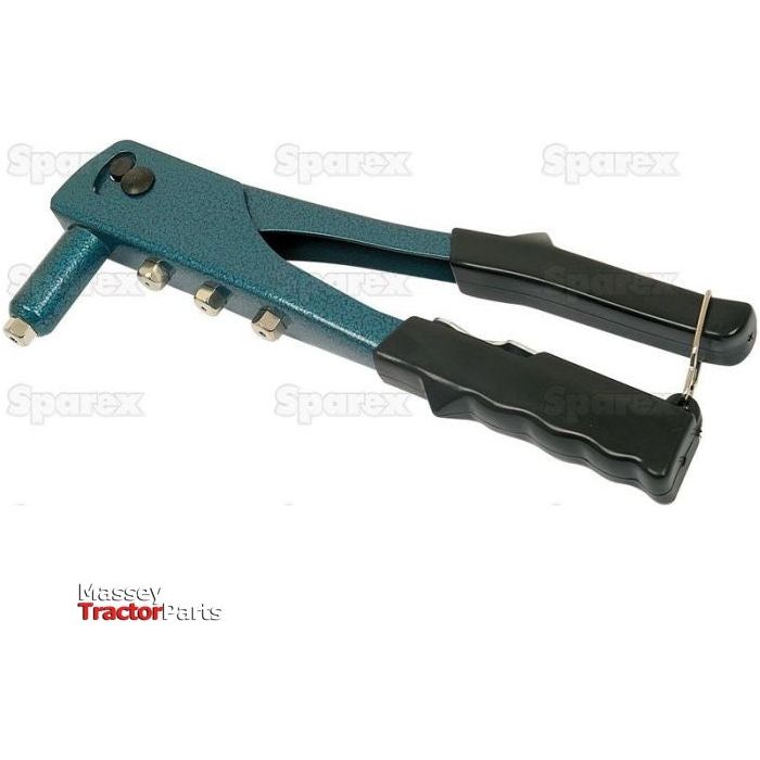 Sparex Hand Riveter (Part No. S.4801) with a textured blue body, black handles, and four slots for 4.0mm Ø rivets, shown against a plain white background.