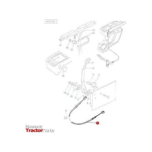 Massey Ferguson Hand Throttle Cable - 3615918M1 | OEM | Massey Ferguson parts | Throttle-Massey Ferguson-Cabin & Body Panels,Cables,Farming Parts,Throttle,Tractor Parts