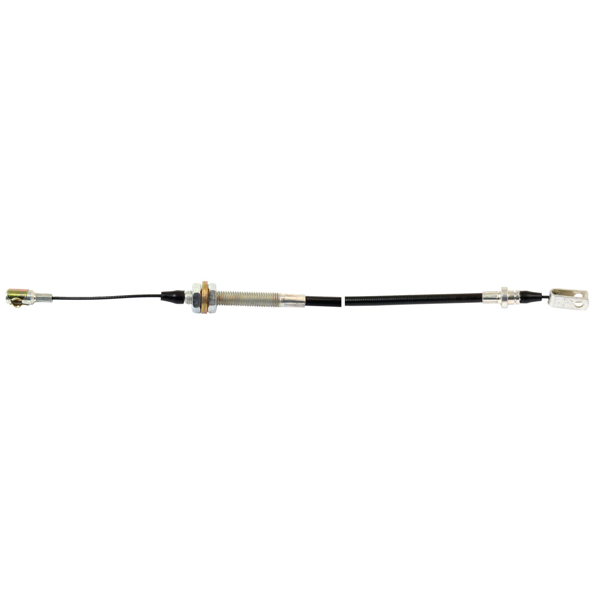 The Sparex Hand Throttle Cable (Sparex Part No.S.66944), specifically made for Ford New Holland models, features a clevis on one end and a connector with a threaded adjuster on the other end, measuring 1940mm in length with an outer cable length of 1798mm.